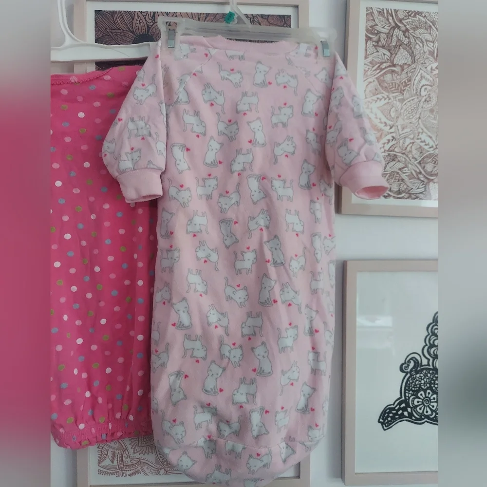 🎁 10/$25- Set of 4 sleep outfits, 0-3 months, baby girl,  pink